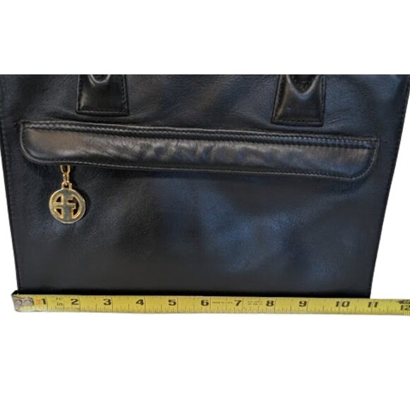 Giani Bernini Black Genuine Leather Satchel Tote Vintage-Era - Picture 11 of 12